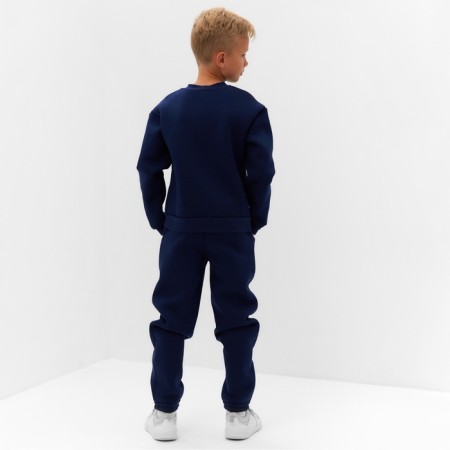 Children's costume with the basis (sweatshirt, trousers) minku, blue color, height 152 cm-4