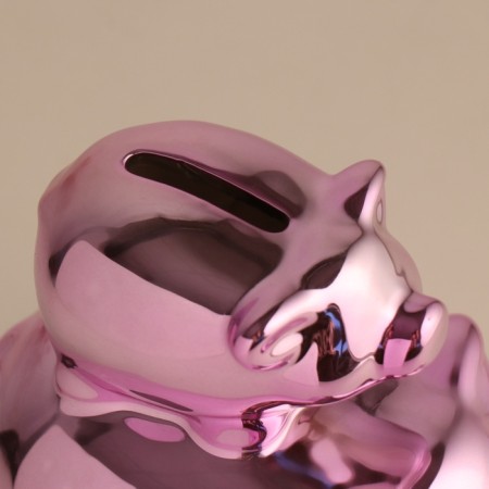Pigger Ceramics "Pig - Financial Pyramid" Pink 12.5x8x14 cm-6