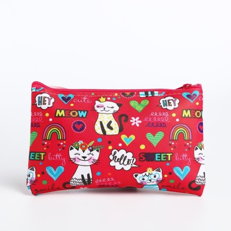 Cosmetic bag with lightning, red color-1