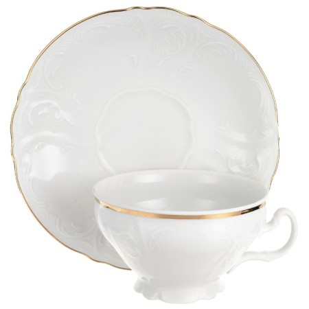 Cup 205 ml with a saucer of 155 mm low bernadotte, decor "Golden Gold"-1