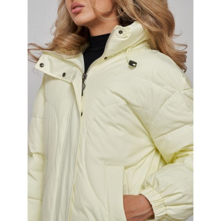 Coat insulated winter female, size 46, color light yellow-14