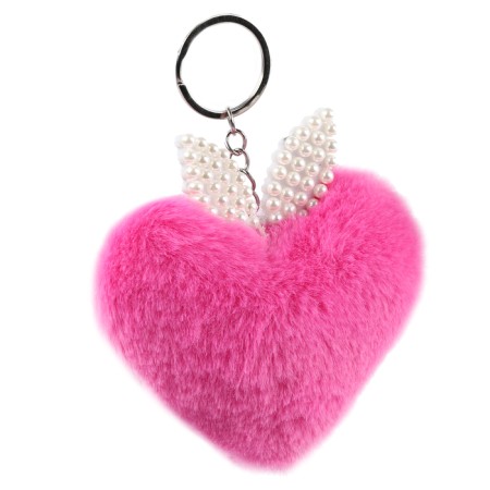 Browler "heart" with ears, 7 cm, fuchsia color-1