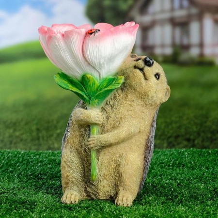 Garden figure "Hedgehog with flower" 25x17cm