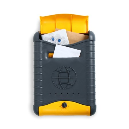 Mailbox, plastic, “standard”, with a jaw, with a lining, gray