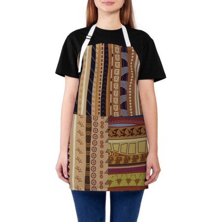 Apron kitchen with a snake leather photo print, adjustable, size OS