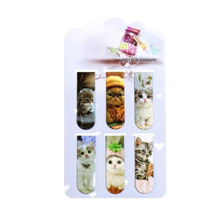 A set of magnetic bookmark for books Calligrata 6 pieces, "kittens", mix-3