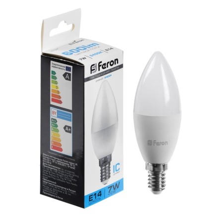 LED LED Feron (7W) 230V E14 6400K C37, LB-97