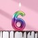 Candle in the cake "Watercolor", number 6, 5.5 cm