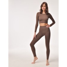 Легинсы женские с высокой посадкой Mirey Leggings High-Waist, размер 46-48, цвет тёмно-коричневый
