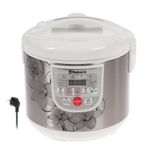 Sakura SA-7753W multicooker, 800 watts, 5 l, 37 programs, with anti-stick coating