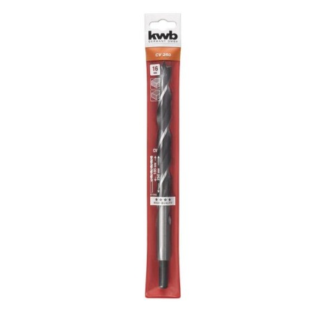 KWB wood drill, 16x250 mm, cylindrical shank, steel CR-V-1