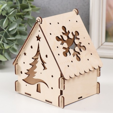 Domik box "Fir tree" Natural 12x10x14 cm (set of 7 parts)-2
