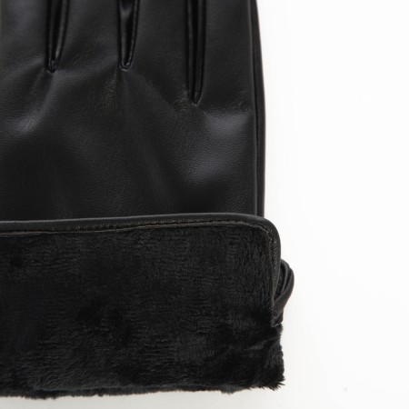 Gloves of wives 24*1*9 cm, leather claim, without insulation (c), dimensionless, 2 buttons, black-2