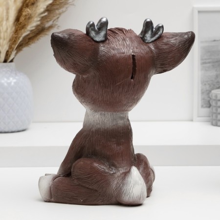 The piggy bank "joyful deer" brown, 24cm-2