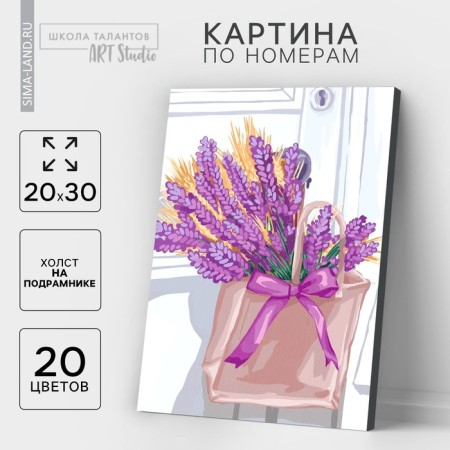 Picture on numbers on canvas with Lavender's subframe 20x30 cm