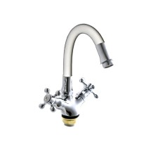 Fashun A4419-B7266 kitchen mixer, two-wound, flexible spout, zinc, white