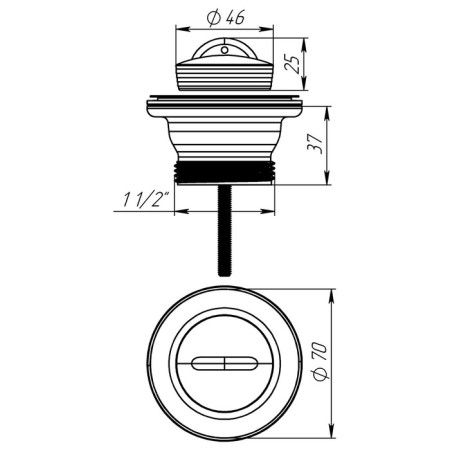 Issue Aquant, 1 1/2 ", with a metal grill d = 70 mm, with a cork-3