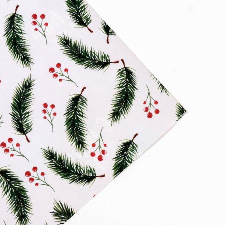 Paper packing glossy bilateral "New Year's branches", 70 x 100 cm, New Year-4