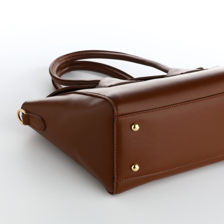Women's bag with lightning, brown color-7