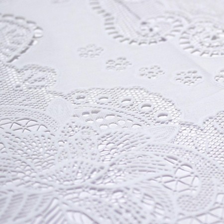 Openwork napkin, CANNA, Circle 40 cm, white color-1