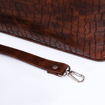 Olivi-sakvoyzh bag on lightning, long belt, brown color-5