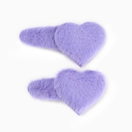 Hair hair clip, set 2 pcs, heart, Minnie Mouse-3