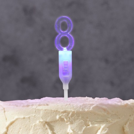 LED candle "Figure 8", 14.5 cm, from batteries LR1130x3 (included), glow of multi (RGB)