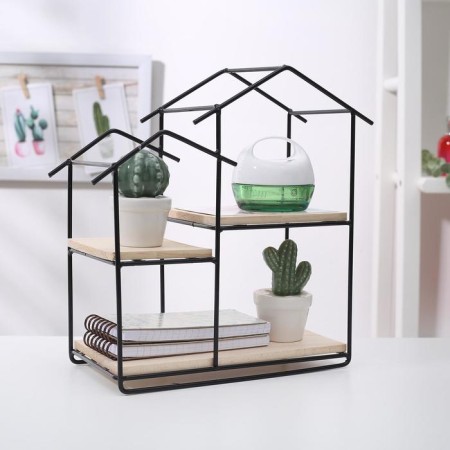 Shelf 2-tier shaking “House”, 28.5 × 11.5 × 23 cm, black color