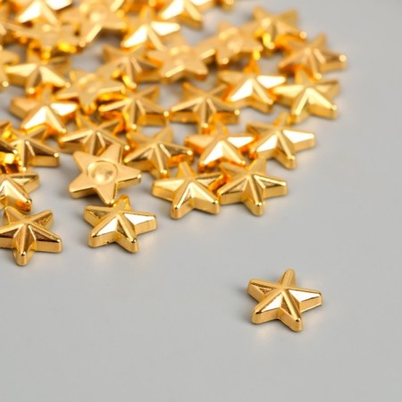 Decor for creativity plastic "Stars" gold set 50 pcs 1x1 cm