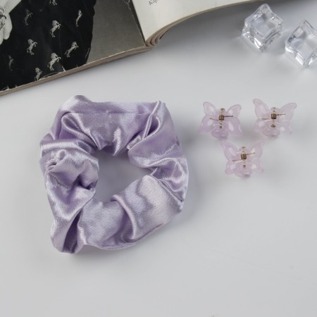 Hair set "Jesse" (elastic band 7 cm, 3 crab 2 cm) lilac-1