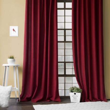 Set of curtains "Jerry", size 140 x 270 cm - 2 pcs, grab - 2 pcs, wine color