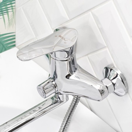BUNNE BOOOU B8173-18F bath, pour 350 mm, shower set, brass, chrome-2