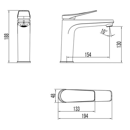 LEMARK Bronx LM3737BL sink mixer, single -leaf, pour length 154 mm, black-8