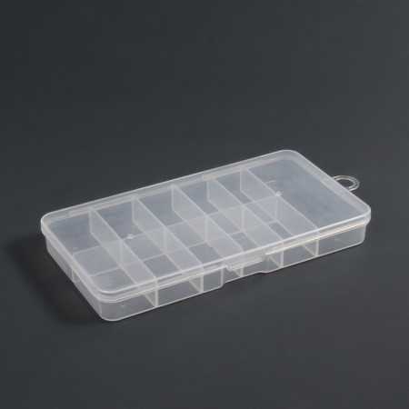 Organizer for decor, with a suspension, 11 cells, 14.5 × 8 × 1.7 cm, the color is transparent-3