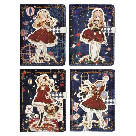 Gift notebook, A6+, 132 sheets, color block, with a stream on a magnet, PVC cover, "Anime", mix