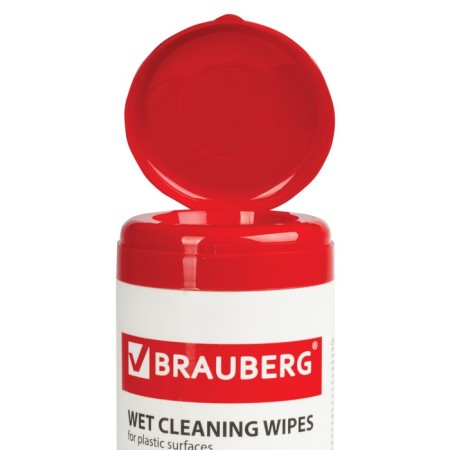Cleaning napkins for plastic, wet, 100 pieces in the tube-2