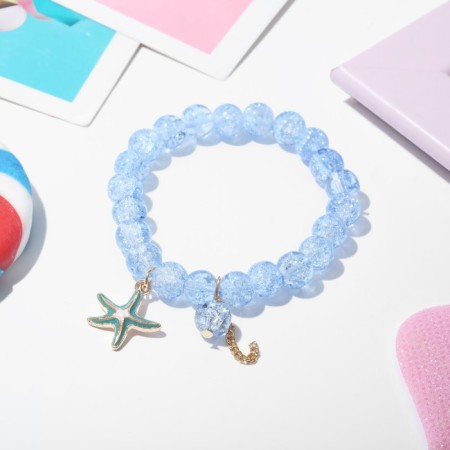 Bracelet Children's "chosen" sea star, blue color in gold