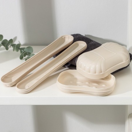 Set "Road", 2 items: soap dish, case for a toothbrush, color mix-4
