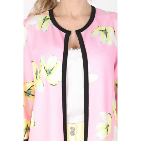Cardigan female, size 44, white, pink color-2