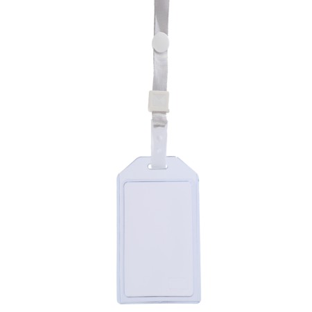 Badge vertical 54 x 85 mm, erichkrause transparent case, textile tape, mix color-2