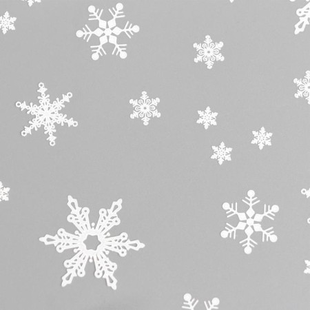 Glossy film "Snowflakes", white, 0.7 x 8.2 m, 40 μm, 200 grams-3