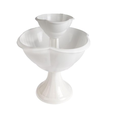 Plastic flowerbed, 2 tiers, d = 27–55 cm, h = 60 cm, white, "waterfall"-3
