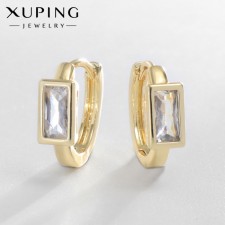 Earrings with rhinestones Xuping inner contour, white color in gold