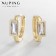 Earrings with rhinestones Xuping inner contour, white color in gold