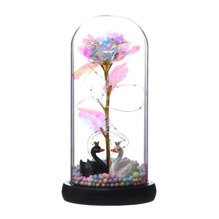 Nightlight "Flower and Swans" LED from batteries 3haaa 11x11x22 cm-6