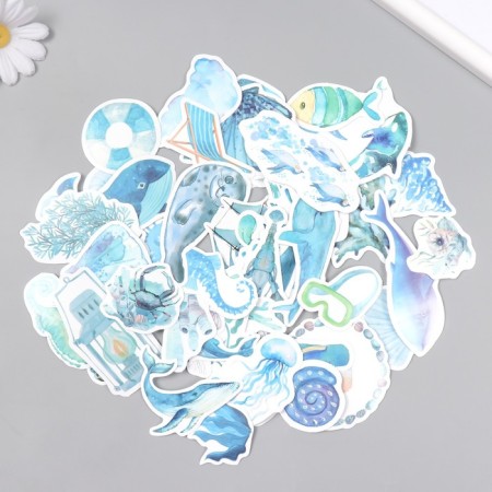 Stickers for creativity "Sea Life" set 50 pcs 4x8 cm