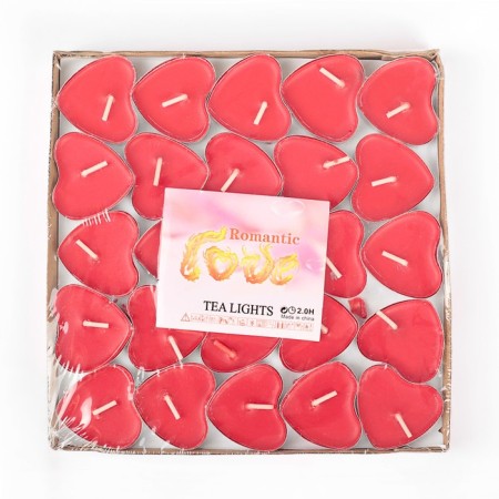 Tea candle "Heart" 6g, 50pcs, red-6