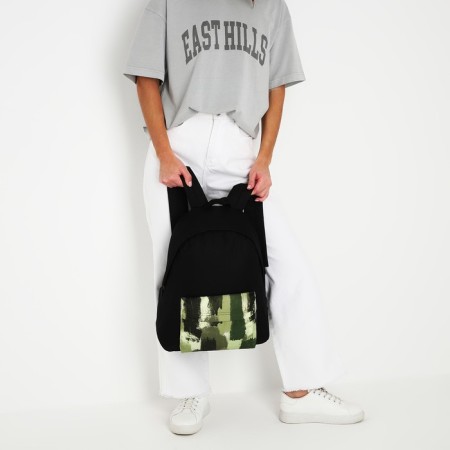 School textile “khaki”, with a pocket, 30x12x40cm, black color-8