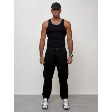 Cargo jeans, size 44-46, black color