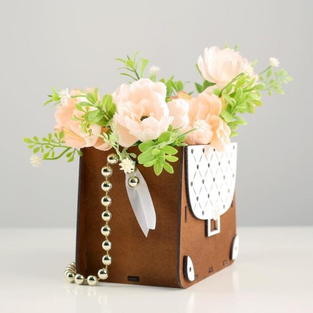 Wooden Kashpo 15.5x10x12 cm "Suma", wet-white-1